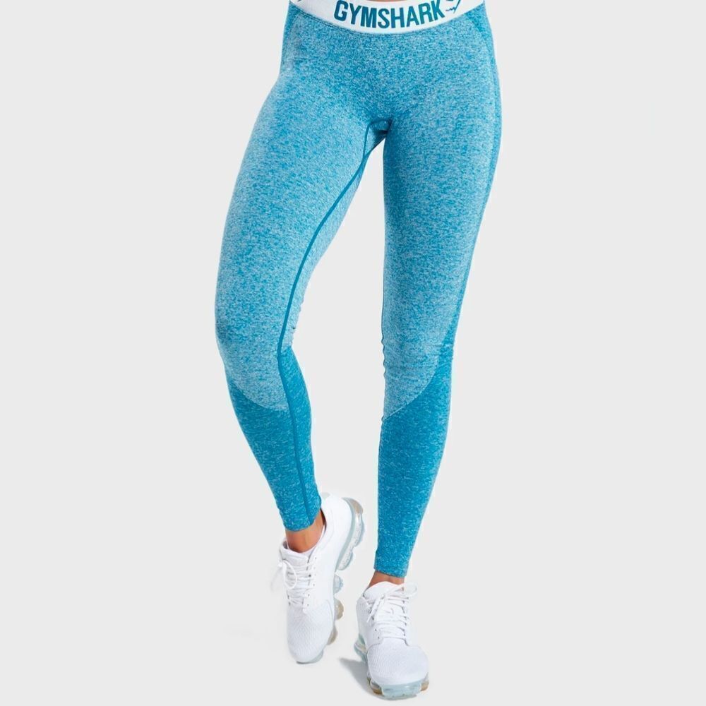 Women’s Gymshark Dry Fit Flex Leggings Teal Ice Blue Color Size S